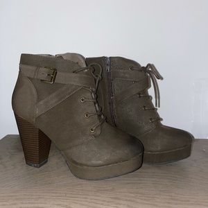 NOWB material girl army green booties